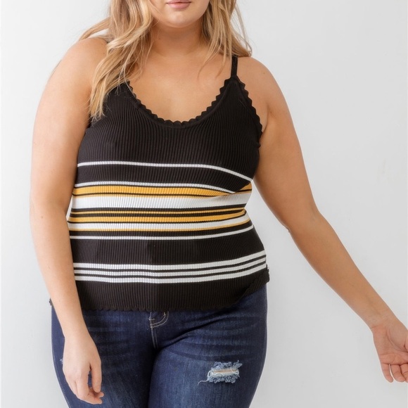 Ribbed Ruffle Tank Top - Picture 3 of 4